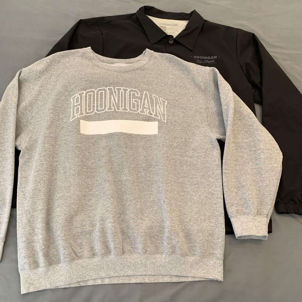Hoonigan Tire Slayers Jacket Mens 2XL Black Nylon Snap Windbreaker/Sweatshirt